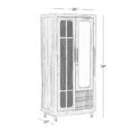 Sheesham Wood Wardrobe with Cane & Mirror - Image 6