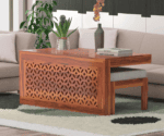 Modern Wooden Coffee Table with Decorative Panel