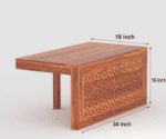 Modern Wooden Coffee Table with Decorative Panel - Image 2