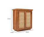 Amber Chest Cabinet with Cane Doors & Drawers In Honey Finish - Image 7