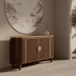 Saar Teak Wood Chest Of Drawers In Espresso Teak Finish