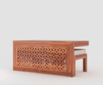 Modern Wooden Coffee Table with Decorative Panel - Image 3