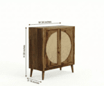 Amber Rattan 2 Door Wooden Sideboard Cabinet - Image 7