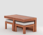 Modern Wooden Coffee Table with Decorative Panel - Image 4