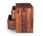 Swift Solid Sheesham Wood Bedside Table With Two Drawer Storage - Image 5