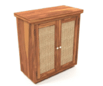 Amber Chest Cabinet with Cane Doors & Drawers In Honey Finish - Image 4