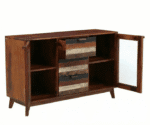 Melange Sideboard Cabinet with 3 Drawers & Glass Doors - Image 5