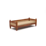Solid Sheesham Wood Diwan Sofa with Cane Rattan Backrest & Cushioned Seat - Image 3