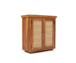 Amber Chest Cabinet with Cane Doors & Drawers In Honey Finish - Image 6