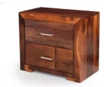 Swift Solid Sheesham Wood Bedside Table With Two Drawer Storage - Image 7