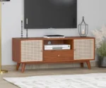 Alan Solid Wood Acacia Cane TV Cabinet