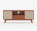 Alan Solid Wood Acacia Cane TV Cabinet - Image 2