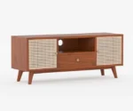 Alan Solid Wood Acacia Cane TV Cabinet - Image 3