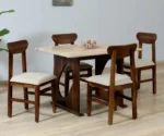 Anglet Sheesham Wood 4 Seater Dining Set In Scratch Resistant Provincial Teak