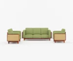 Arica 3+2+1 Cane Wooden Sofa Set - Image 2