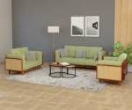 Arica 3+2+1 Cane Wooden Sofa Set - Image 3