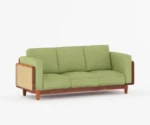 Arica 3+2+1 Cane Wooden Sofa Set - Image 7