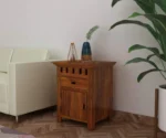 Oslo Solid Sheesham Wood Bedside With Drawer and Door Storage