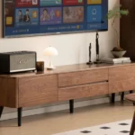 Black walnut solid wood TV cabinet modern simple
