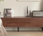 Black walnut solid wood TV cabinet modern simple - Image 3