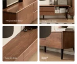 Black walnut solid wood TV cabinet modern simple - Image 10