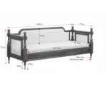 Boston Sheesham Wood Rattan Cane Three Seater sofa - Image 9