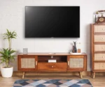Boston Solid Wood Rattan Cane Tv Cabinet