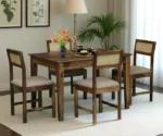 Marin Sheesham Wood 4 Seater Dining Set in Scratch Resistant Provincial Teak Finish