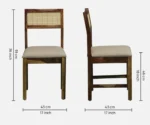 Marin Sheesham Wood 4 Seater Dining Set in Scratch Resistant Provincial Teak Finish - Image 9