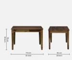 Marin Sheesham Wood 4 Seater Dining Set in Scratch Resistant Provincial Teak Finish - Image 11