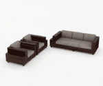 Brian 3+1+1 Wooden Sofa Set - Image 6