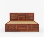 Bronzon Sheesham Wood Bed with Full Drawer Storage - Image 6