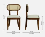 Brookwood Sheesham Wood 6 Seater Dining Set With Chairs In Scratch Resistant Provincial Teak Finish - Image 7