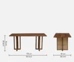 Brovst Acacia Wood 4 Seater Dining Set In Natural Finish - Image 4
