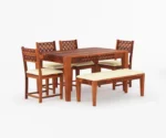 Daffy 6 Seater Dining Set With Bench - Image 6