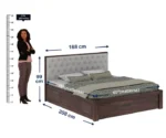 Decan Solid Sheesham Wood Bed with Hydraulic Storage - Image 11
