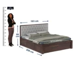 Decan Solid Sheesham Wood Bed with Hydraulic Storage - Image 12