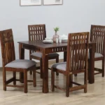 Drusilla Sheesham Wood 4 Seater Dining Set In Scratch Resistant Provincial Teak Finish