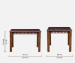 Drusilla Sheesham Wood 4 Seater Dining Set In Scratch Resistant Provincial Teak Finish - Image 10