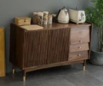 Espresso Asian Cubitac Cabinets Wooden Freestanding Sideboard for Kitchen