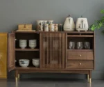 Espresso Asian Cubitac Cabinets Wooden Freestanding Sideboard for Kitchen - Image 6