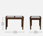 Gistel Sheesham Wood 4 Seater Dining Set In Scratch Resistant Provincial Teak Finish With Marble Top - Image 12