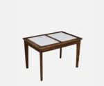 Gistel Sheesham Wood 4 Seater Dining Set In Scratch Resistant Provincial Teak Finish With Marble Top - Image 6