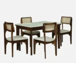 Gistel Sheesham Wood 4 Seater Dining Set With Marble Top - Image 14