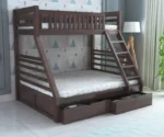 Intalian Solid Sheesham Bunk Bed With Drawer Storage