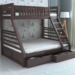Intalian Solid Sheesham Bunk Bed With Drawer Storage