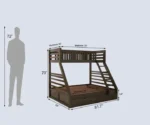 Intalian Solid Sheesham Bunk Bed With Drawer Storage - Image 5