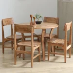 Kylie Acacia Wood 4 Seater Dining Set In Natural Finish