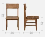 Kylie Acacia Wood 4 Seater Dining Set In Natural Finish - Image 9