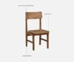 Kylie Acacia Wood 4 Seater Dining Set In Natural Finish - Image 12